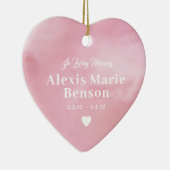 Baby Memorial Waterverf Pink Keramisch Ornament (Rechts)