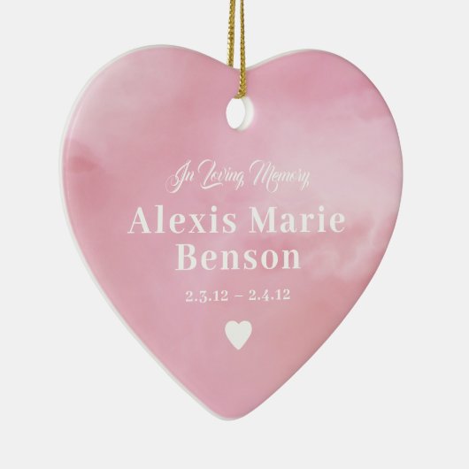 Baby Memorial Waterverf Pink Keramisch Ornament (Rechts)