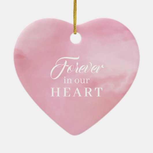 Baby Memorial Waterverf Pink Keramisch Ornament (Achterkant)