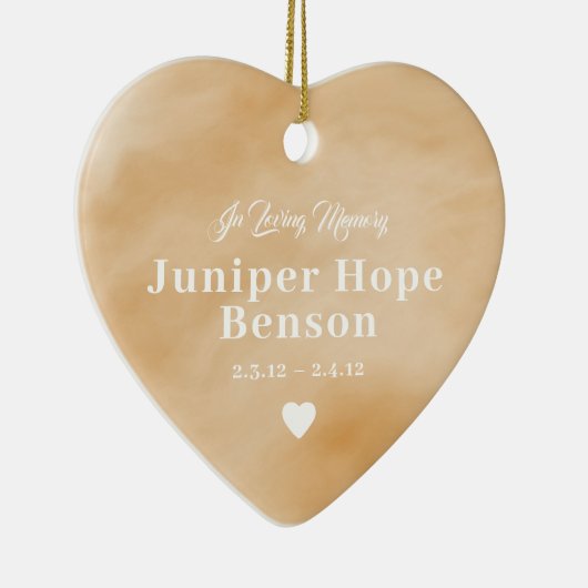 Baby Memorial Waterverf Tan Full Photo Keramisch Ornament (Rechts)