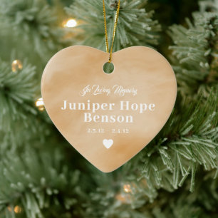 Baby Memorial Waterverf Tan Full Photo Keramisch Ornament