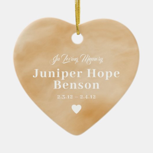 Baby Memorial Waterverf Tan Full Photo Keramisch Ornament (Voorkant)