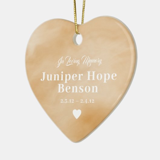 Baby Memorial Waterverf Tan Full Photo Keramisch Ornament (Links)