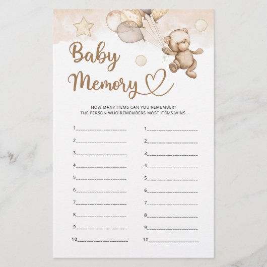 Baby Memory Baby Beer Baby shower (Voorkant)