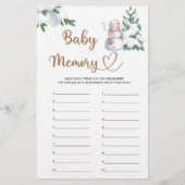 Baby Memory Winter Baby shower spel (Voorkant)
