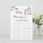 Baby Memory Winter Baby shower spel (Staand voorkant)