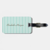 Baby Mermaid Mint White Stripes Bagagelabel (Achterkant horizontaal)
