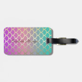 Baby Mermaid Ombre Mermaid Tail Scales Bagagelabel (Achterkant horizontaal)