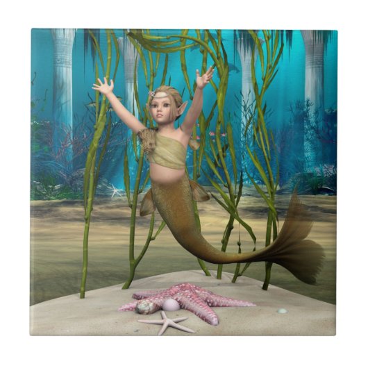 Baby Mermaid Tegeltje (Voorkant)