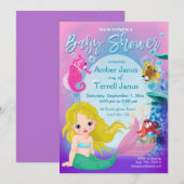 Baby Mermaid Underwater Fantasy Baby shower Kaart (Voorkant / Achterkant)