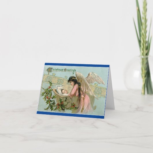  Baby met Angel Christmas Kaart (Voorkant)