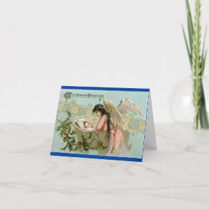 Baby met Angel-kerstkaart Feestdagen Kaart