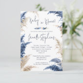 Baby met blauw en tan in het Baby shower Bloom Kaart (Staand voorkant)