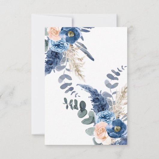 Baby met blauw en tan in het Baby shower Bloom Kaart (Achterkant)