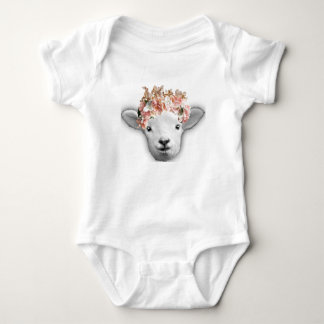 Baby met bloemkroon romper