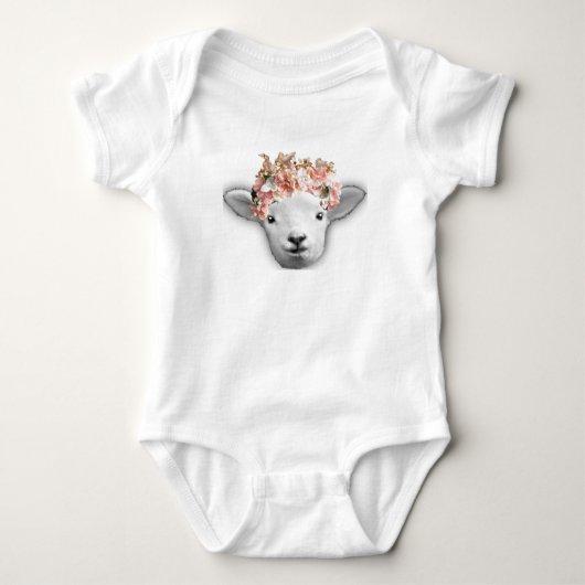 Baby met bloemkroon romper (Voorkant)