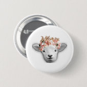 Baby met bloemkroon ronde button 5,7 cm (Voorkant /achterkant)