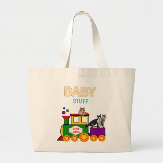 Baby met Choo-Choo-trein en katten Canvas tas (Voorkant)