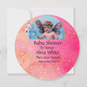 BABY MET DOVES IN GOLD PINK SPARKLES KAART (Achterkant)