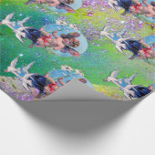 BABY MET DOVES IN PAARSE GROENE SPARKELS CADEAUPAPIER (Hoek)