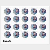 BABY MET DOVES IN SARKLES blauw groen Ronde Sticker (Vel)