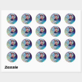 BABY MET DOVES IN SARKLES blauw groen Ronde Sticker (Vel)