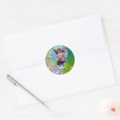 BABY MET DOVES IN SARKLES blauw roze groen Ronde Sticker (Envelop)