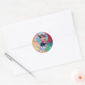 BABY MET DOVES IN SARKLES blauw roze groen Ronde Sticker (Envelop)