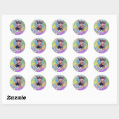 BABY MET DOVES IN SARKLES blauw roze groen Ronde Sticker (Vel)