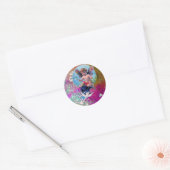 BABY MET DOVES IN SARKLES blauw roze violet Ronde Sticker (Envelop)