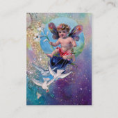 BABY MET DOVES IN SARKLES groene parel Visitekaartje (Achterkant)