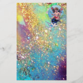 BABY MET DOVES IN SPARKLES, blauw groen goud Briefpapier (Voorkant)