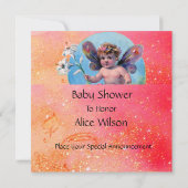 BABY MET DOVES IN SPARKLES Gold Metallic Kaart (Achterkant)