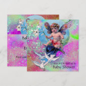 BABY MET DOVES IN SPARKLES Gold Pink Kaart (Voorkant / Achterkant)