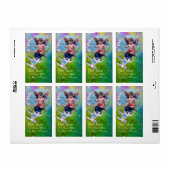 BABY MET DOVES IN SPARKLES groen Etiket (Full Sheet)