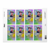 BABY MET DOVES IN SPARKLES groen Etiket (Full Sheet)