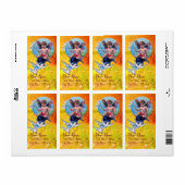 BABY MET DOVES IN SPARKLES rood geel Etiket (Full Sheet)