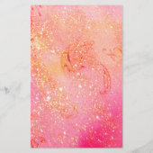 BABY MET DOVES IN SPARKLES, roze goud Briefpapier (Achterkant)