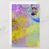 BABY MET DOVES IN SPARKLES, violet groen Briefpapier (Voorkant / Achterkant)