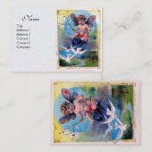 BABY MET DOVES, wit parelpapier Visitekaartje (Voorkant / Achterkant)