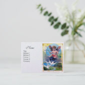 BABY MET DOVES, wit parelpapier Visitekaartje (Staand voorkant)