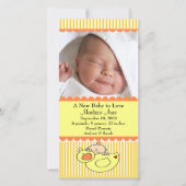 Baby met Duck FOTO Geboorteaankondiging Aankondiging (Voorkant)