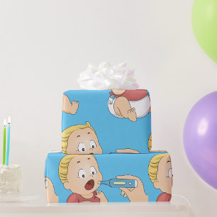 Baby met een temperatuur cadeaupapier