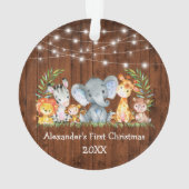 Baby met eerste kerstdag veldlust Safari Animals Ornament (achterkant)