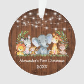 Baby met eerste kerstdag veldlust Safari Animals Ornament (voorkant)