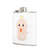 Baby met fopspeen cartoon heupfles (Links)