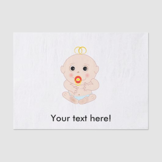 Baby met fopspeen cartoon tissuepapier (Voorkant)