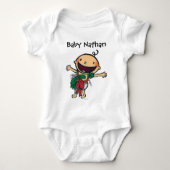 Baby met kerstcadeautjes romper (Voorkant)