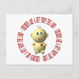 Baby met "Kinderen zijn een geschenk van de Heer" Briefkaart