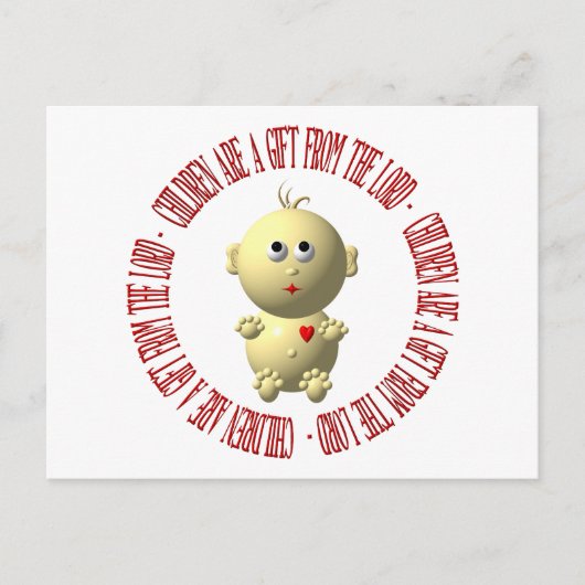 Baby met "Kinderen zijn een geschenk van de Heer" Briefkaart (Voorkant)